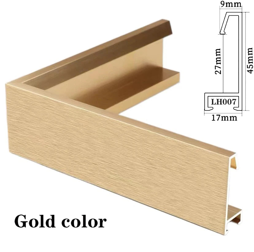 Customized Metal Picture Frame, Canvas Painting Frame, Floating Paintings Frame, DIY Aluminum Alloy, 7 Colors Available Peaceful Pleasures Health and Wellness Gold color CUSTOM China Mainland