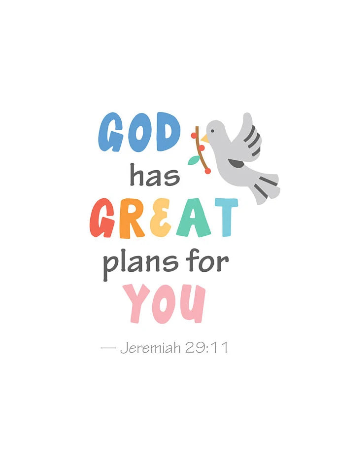Kids Bible Verse Scripture Posters Prints Canvas Painting Christian Education Wall Art Picture Church Sunday School Home Decor Peaceful Pleasures Health and Wellness DM84-6 40x60cm Unframed