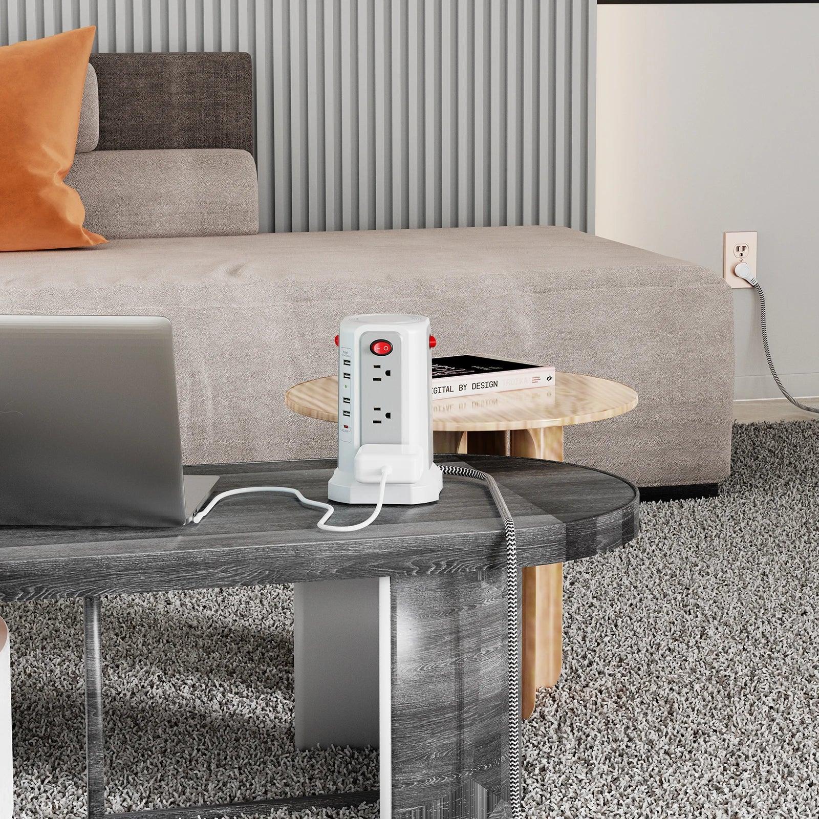 American tower type 1.8m braided extension cord plug-in board with PD20W fast charging port, a must-have for home and office Peaceful Pleasures Health and Wellness
