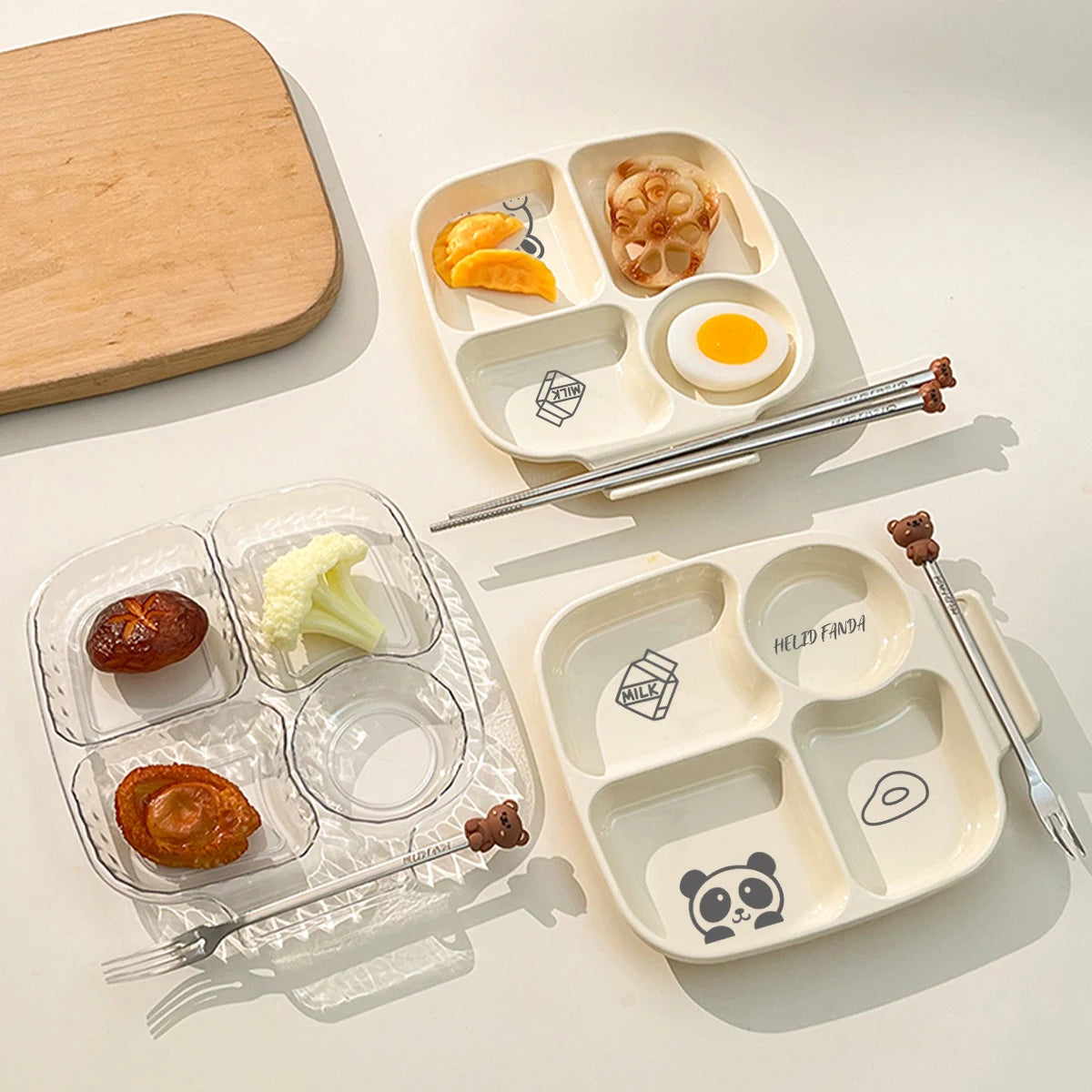 Multi Grid Food Plates Cafeteria Serving Divided Plastic Plates Buffet Plate Home Use Quantitative Weight Loss Breakfast Plates Peaceful Pleasures Health and Wellness