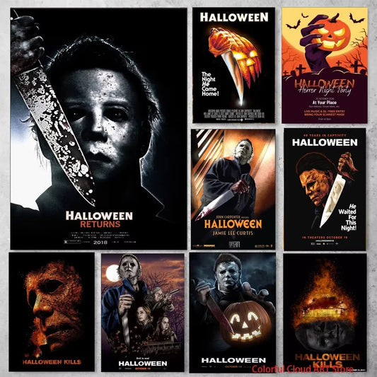 Michael Myers Canvas Wall Art | Halloween Horror Poster Print Canvas Wall Art Peaceful Pleasures Health and Wellness