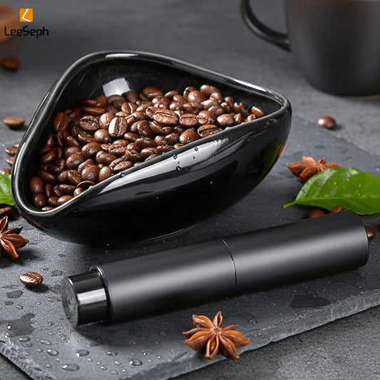 Leeseph Coffee Bean Dosing Cup & Spray Bottle Kit for Bar, Static Reduction Ceramic Single Dose Tray, Barista Accessories Set Peaceful Pleasures Health and Wellness
