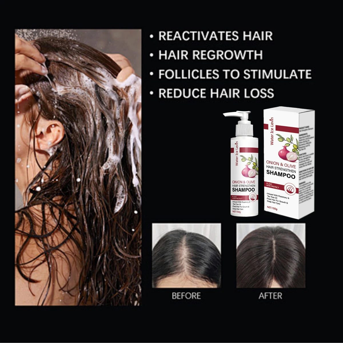 Onion & Olive Strengthening Shampoo with Biotin & Rosemary Oil Hair Growth Shampoo Peaceful Pleasures Health and Wellness