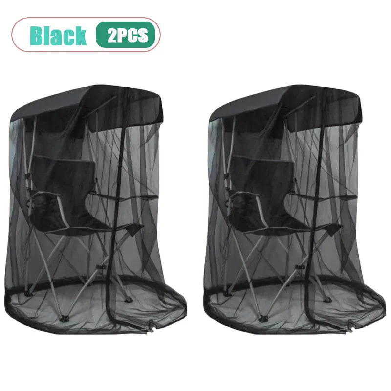Bug Mesh Tent for Canopy Chair – Zipper Mosquito Net Cover Mosquito Net Cover Peaceful Pleasures Health and Wellness Black-2PCS