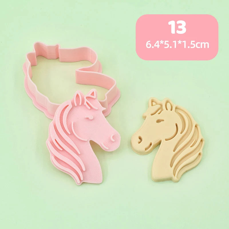 3D Horse Cookie Cutter Stamp | Chinese New Year Baking Mold Cookie Cutter Mold Peaceful Pleasures Health and Wellness 13