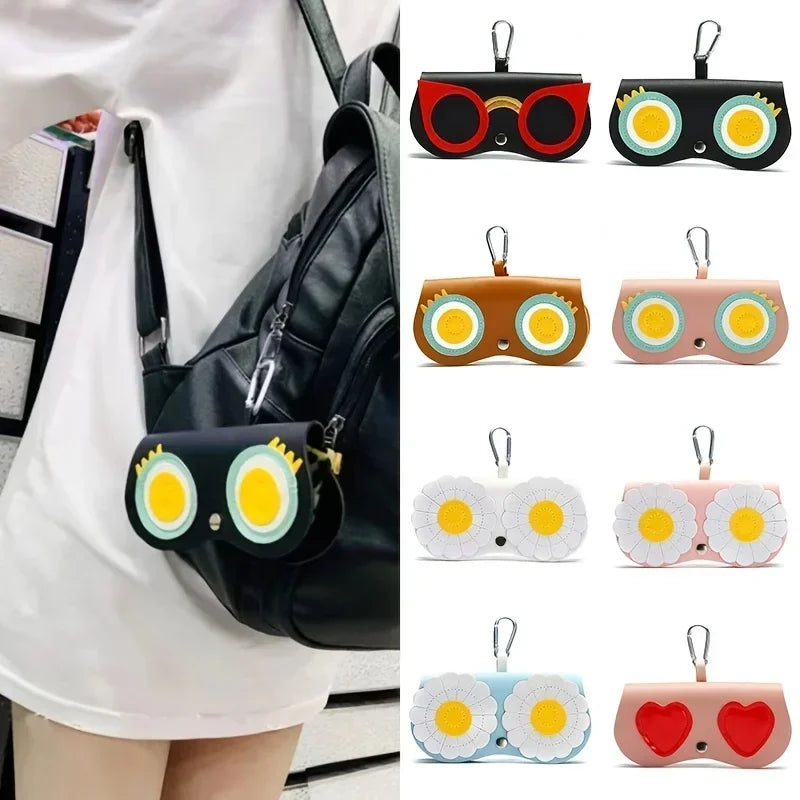 Women's Leather Eyeglass Case | Snap Closure, Scratch-Proof