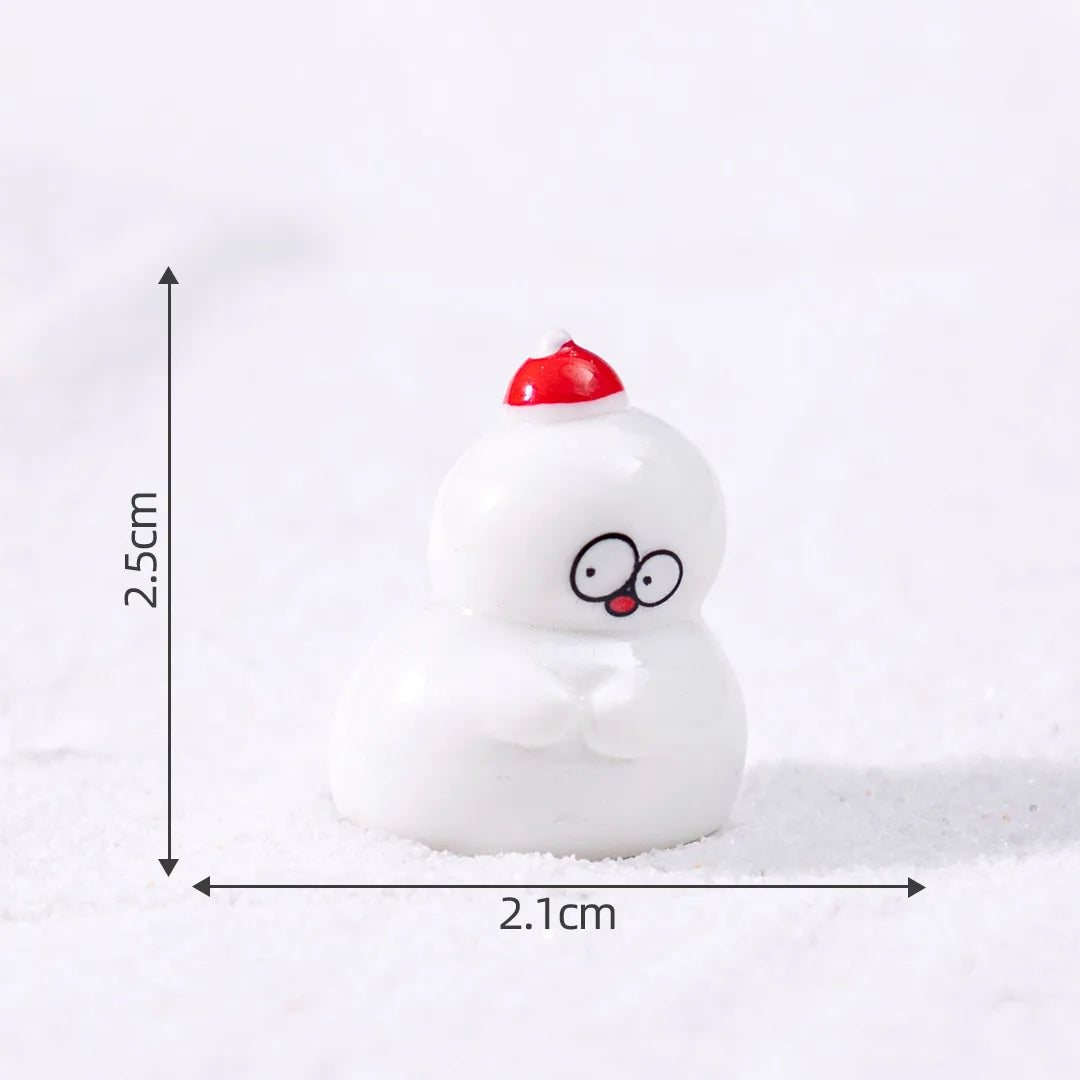 Mini Christmas Figurine Snowman Santa Claus Xmas Tree Deer Carriage Bell Figurine Home Bonsai Decor Micro Landscape Ornament Peaceful Pleasures Health and Wellness 11