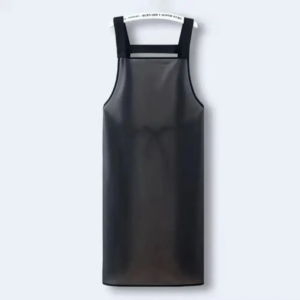 Transparent Black PVC Waterproof Kitchen Apron Oil Resistant Household Work Apron Dirt-Proof Cleaning Aprons for Practical Use Peaceful Pleasures Health and Wellness