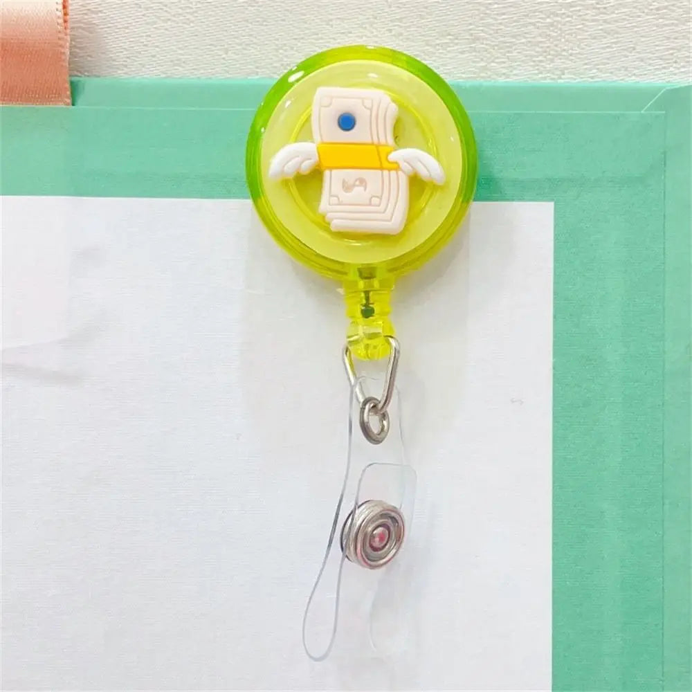 Cute ABS Card Holder Name Tag Nurse Doctor Cartoon ID Card Clips Retractable Badge Reel Badge Holder Name Card Holder Peaceful Pleasures Health and Wellness 10