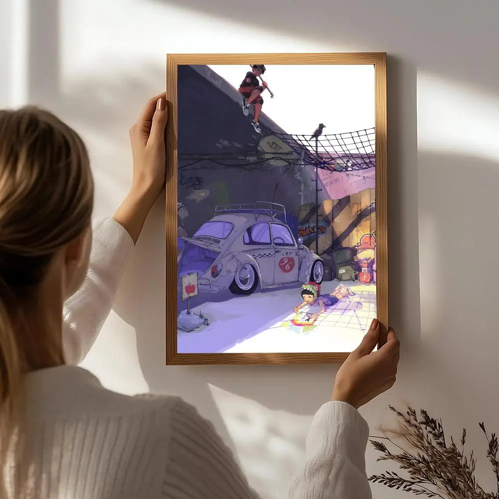 Tekkonkinkreet Anime Poster HD Self-Adhesive Waterproof Wall Art Anime Wall Poster Peaceful Pleasures Health and Wellness White6 15X20cmNoframe