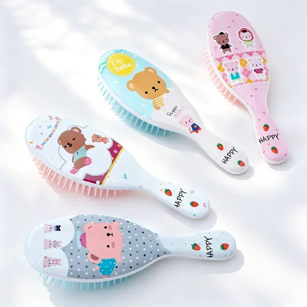 Mini Cartoon Teddy Bear Air Cushion Detangling Hair Brush