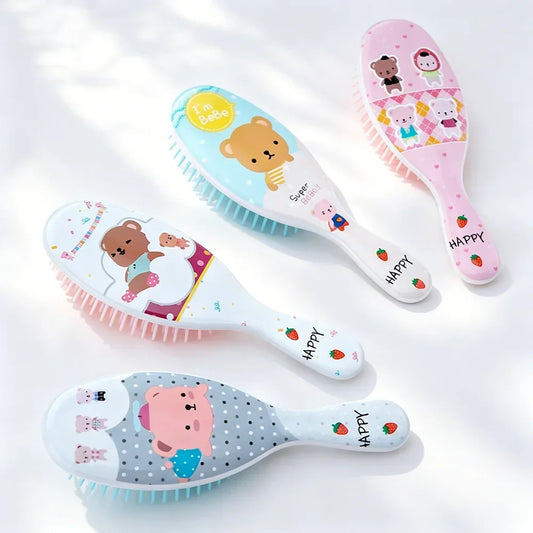 Mini Cartoon Teddy Bear Air Cushion Detangling Hair Brush Detangling Hair Brush Oasis Select