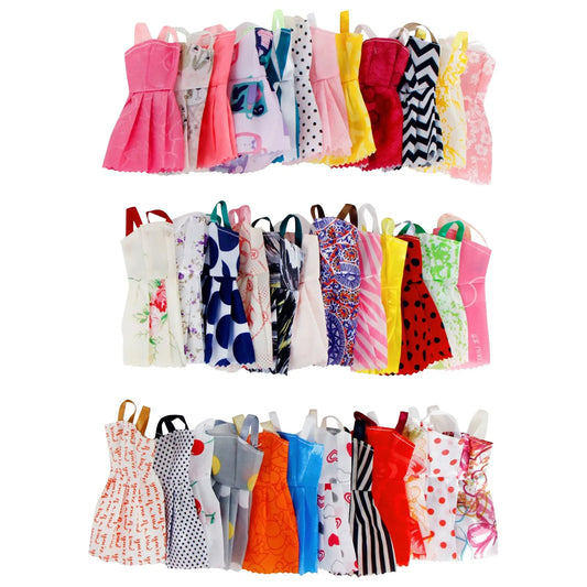 10-Pack Doll Fashion Clothes Set – Dresses, Coats & Hats Doll Clothing Set Oasis Select 10PCS One Size