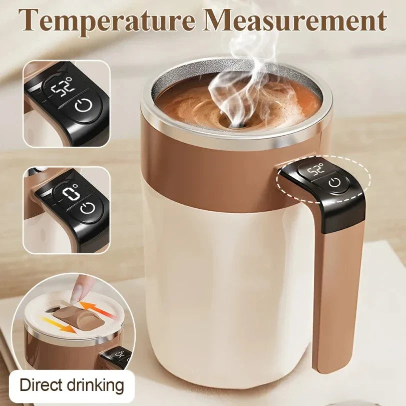 400ml Self-Stirring Coffee Mug | Temperature Display & USB Charge