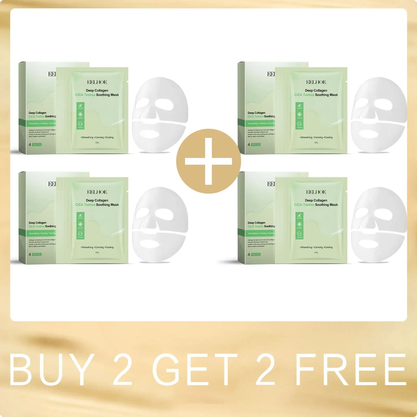 EELHOE Collagen & Centella Asiatica Face Hydration Mask Peaceful Pleasures Health and Wellness Buy 8pc for 8pc Free