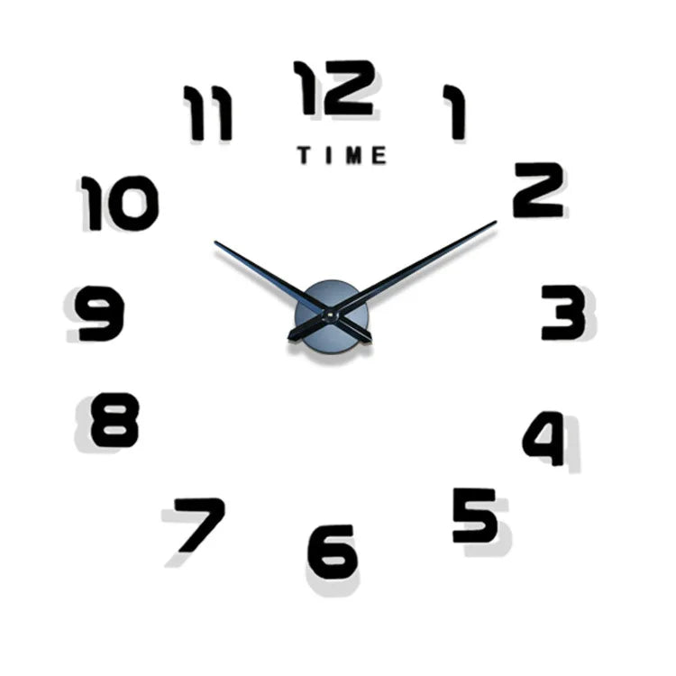 Large 3D DIY Acrylic Wall Clock – Modern Quartz Mirror Sticker Clock for Living Room & Home Décor | 40–130cm
