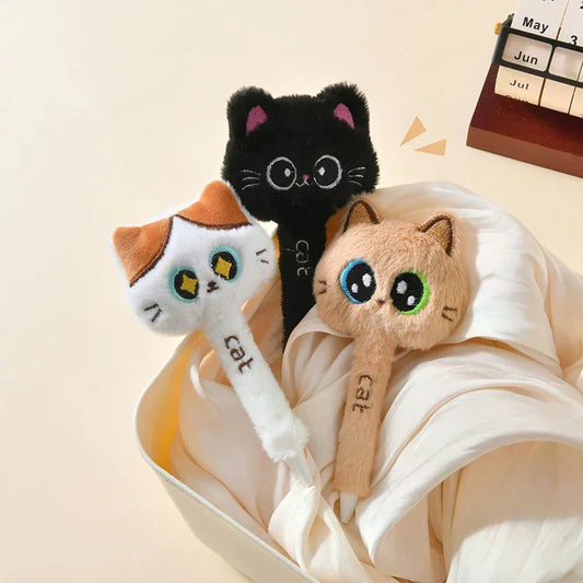 Cute Cat Plush Gel Pen 0.5mm Black Ink – Fun Stationery Gift Novelty Gel Pen Oasis Select