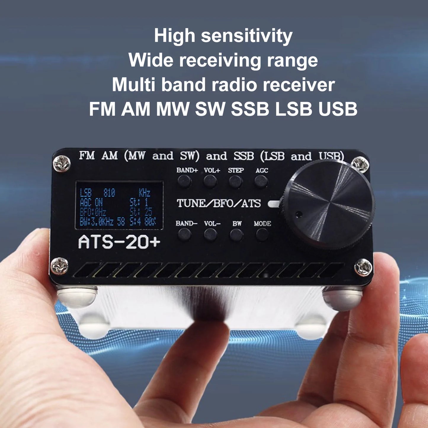ATS 20+ Radio Receiver Sensitivity Portable Small World Band Digital