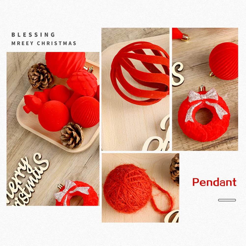 38-Piece Velvet Christmas Ball Ornaments – Mixed Color Set