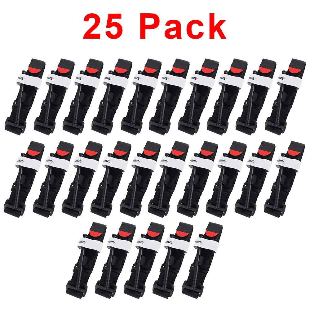 5/10/25 Pcs Portable emergency slow-release tourniquet, emergency tourniquet, outdoor CAT medical tactical equipment Peaceful Pleasures Health and Wellness 25pcs 95cm