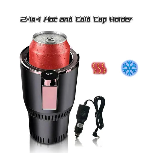Smart 2-in-1 Hot Cold Car Cup Digital Display Automatic Heating Cooling Mug Portable Multi-use Beverage Cup Holder for Car Peaceful Pleasures Health and Wellness