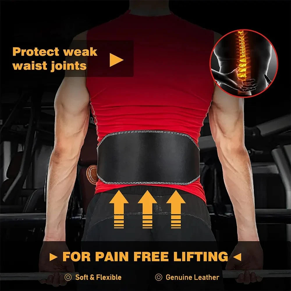 Professional Leather Fitness Buckle Weightlifting Belt Adjustable Gym Waist Belts for Squats Training Bodybuilding Lumbar Brace Peaceful Pleasures Health and Wellness