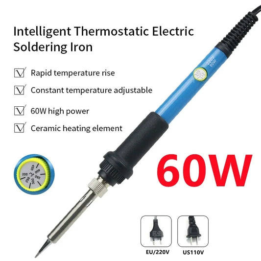60W Adjustable Soldering Iron 200–450°C | US & EU Plug Peaceful Pleasures Health and Wellness