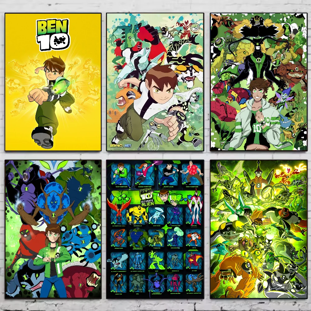 Ben 10 HD Waterproof PVC Wall Poster | Cartoon Home Decor Wall Art Poster Peaceful Pleasures Health and Wellness
