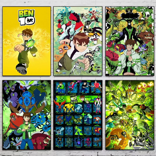 Ben 10 HD Waterproof PVC Wall Poster | Cartoon Home Decor Wall Art Poster Peaceful Pleasures Health and Wellness