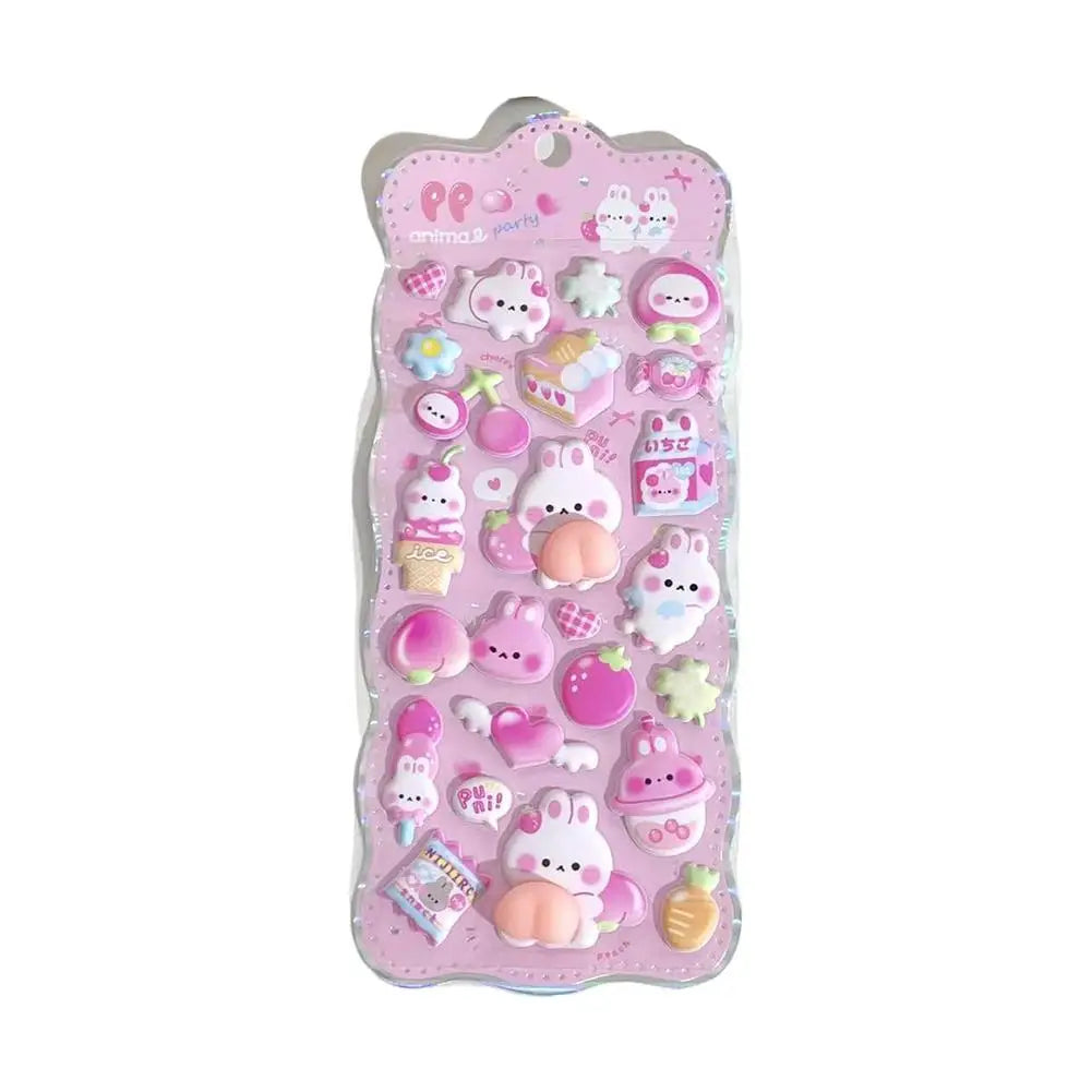 3D Soft Cute Cartoon Animal Butt Sticker - Pinch Music Decompression DIY Mobile Phone Decoration Kids Funny Adhesive Accessory Peaceful Pleasures Health and Wellness Pink