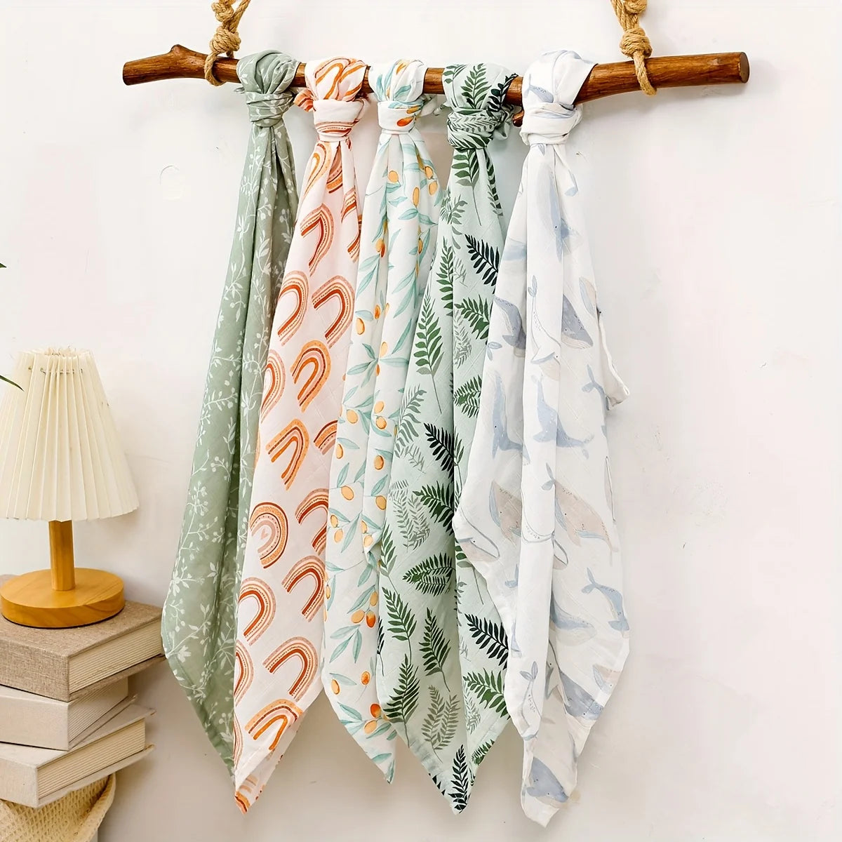 HappyFlute Bamboo Cotton Muslin Baby Cloths 5-Pack 60x60cm