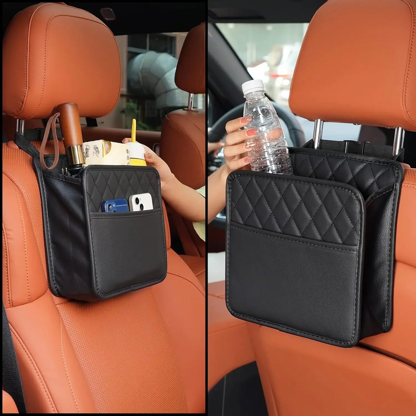 Car Seat Back Organizer with Multi-Pockets, Waterproof PU Leather Storage Bag for Travel and Kids Peaceful Pleasures Health and Wellness