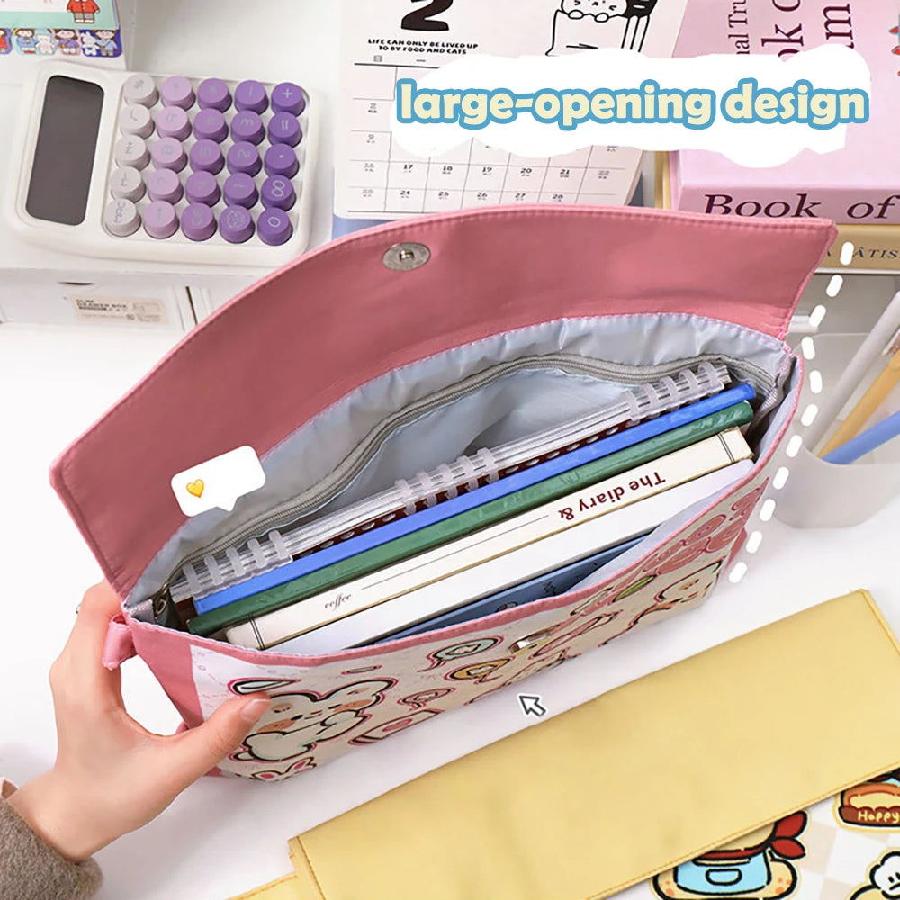 Cartoon File Bag Cute Large Capacity A4 Stationery Storage Creative