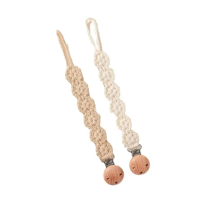 Baby Pacifier Clip Chain Holder 2-Pack – Safe & Soft Strap
