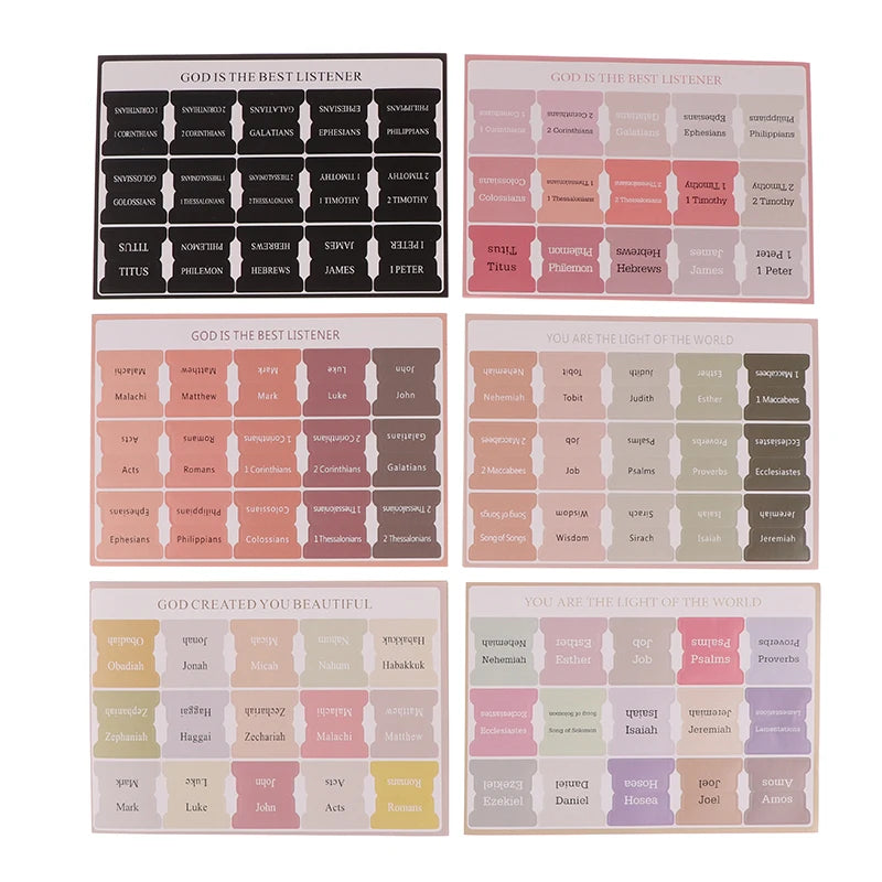 Boho Laminated Bible Tabs – 5 Index Tabs for Study Bible