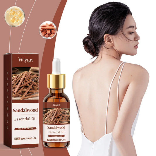 WIYUN Sandalwood Essential Oil – Hair & Body Moisturizer 50ml Essential Body Oil Peaceful Pleasures Health and Wellness
