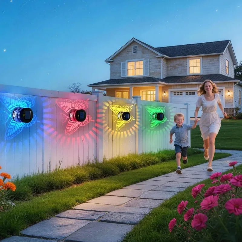 Butterfly Solar Wall Sconce | Warm & 7-Color Outdoor Garden Light