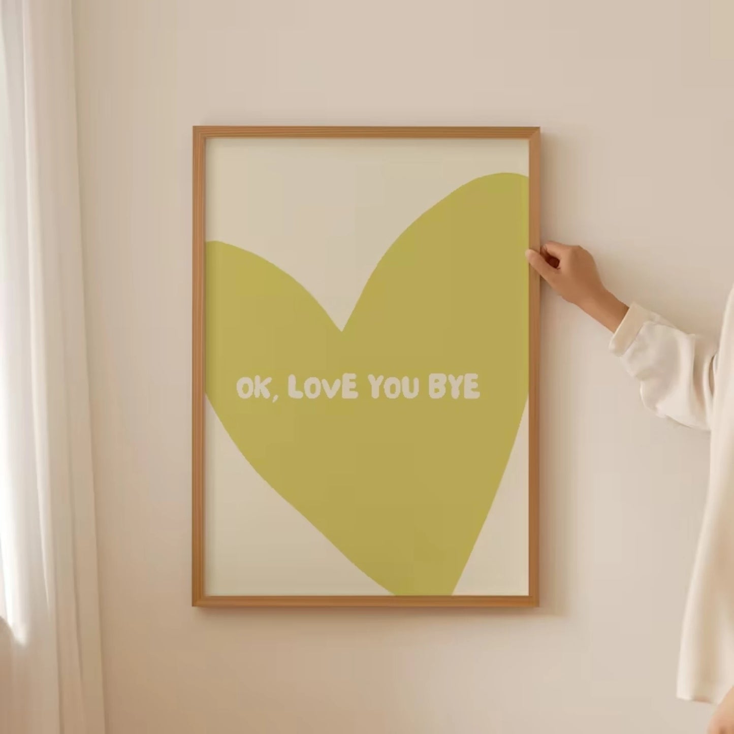 Ok Love You Bye Olivia Dean Wall Art Print Canvas Painting Poster Picture For Living Room,Bedroom Home Decor Peaceful Pleasures Health and Wellness G3599-2 30x40cm Black Frame