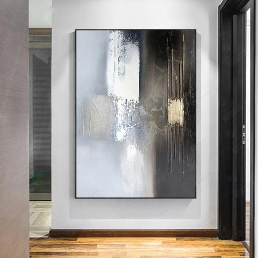 Nordic Abstract Hand-Painted Oil Painting | Canvas Wall Art Oil Painting Wall Art Peaceful Pleasures Health and Wellness