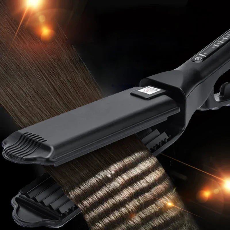 Professional Hair Curler Comb Curling Iron Wand Ceramic Corrugated Wave Corn Irons Wave Curler Iron Corrugation Plate Clip Peaceful Pleasures Health and Wellness