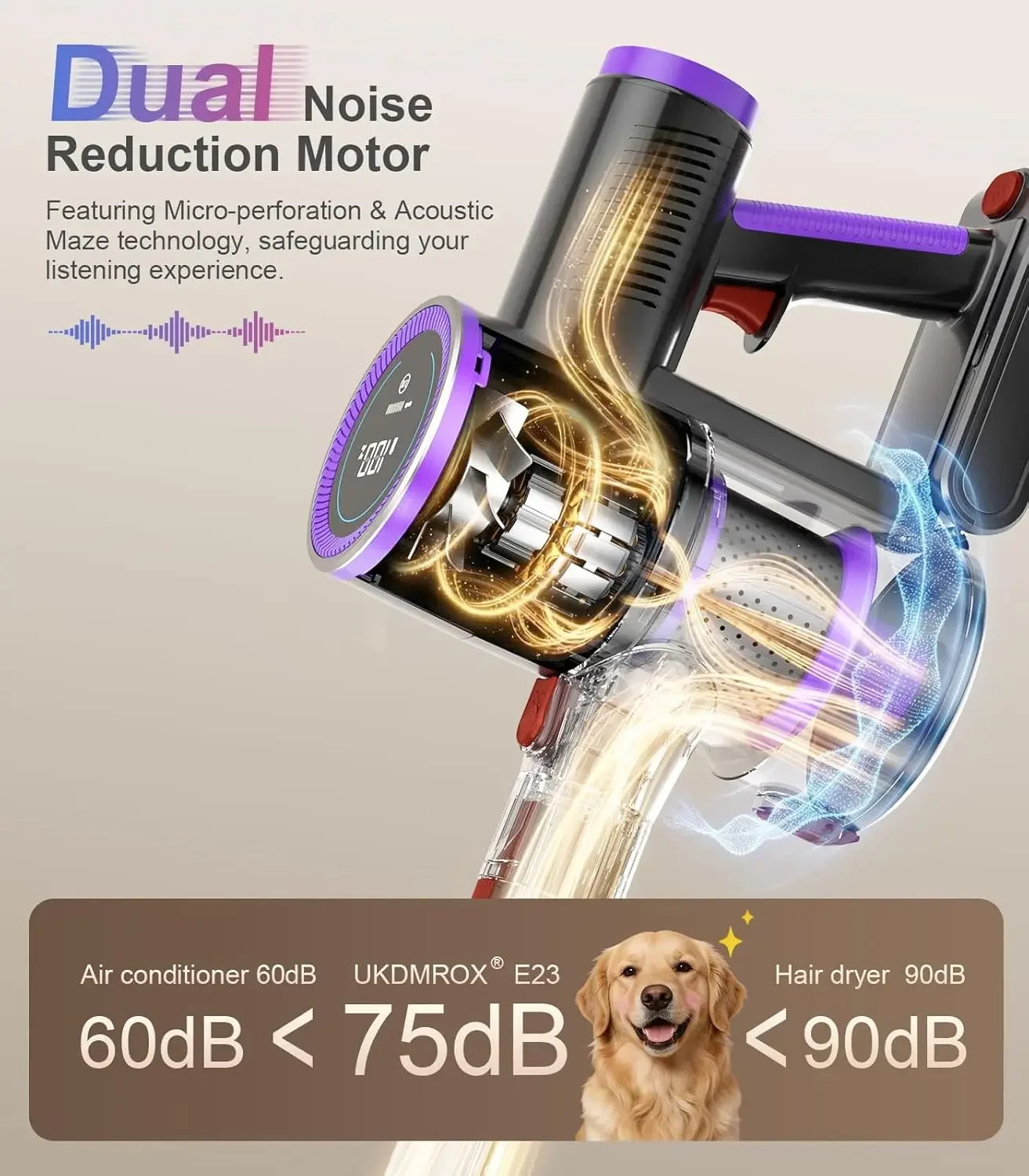 Cordless Stick Vacuum Cleaner: 550W Motor, 50KPA Suction, 45-Min Runtime, HEPA Filter for Pet Hair and Floors Peaceful Pleasures Health and Wellness