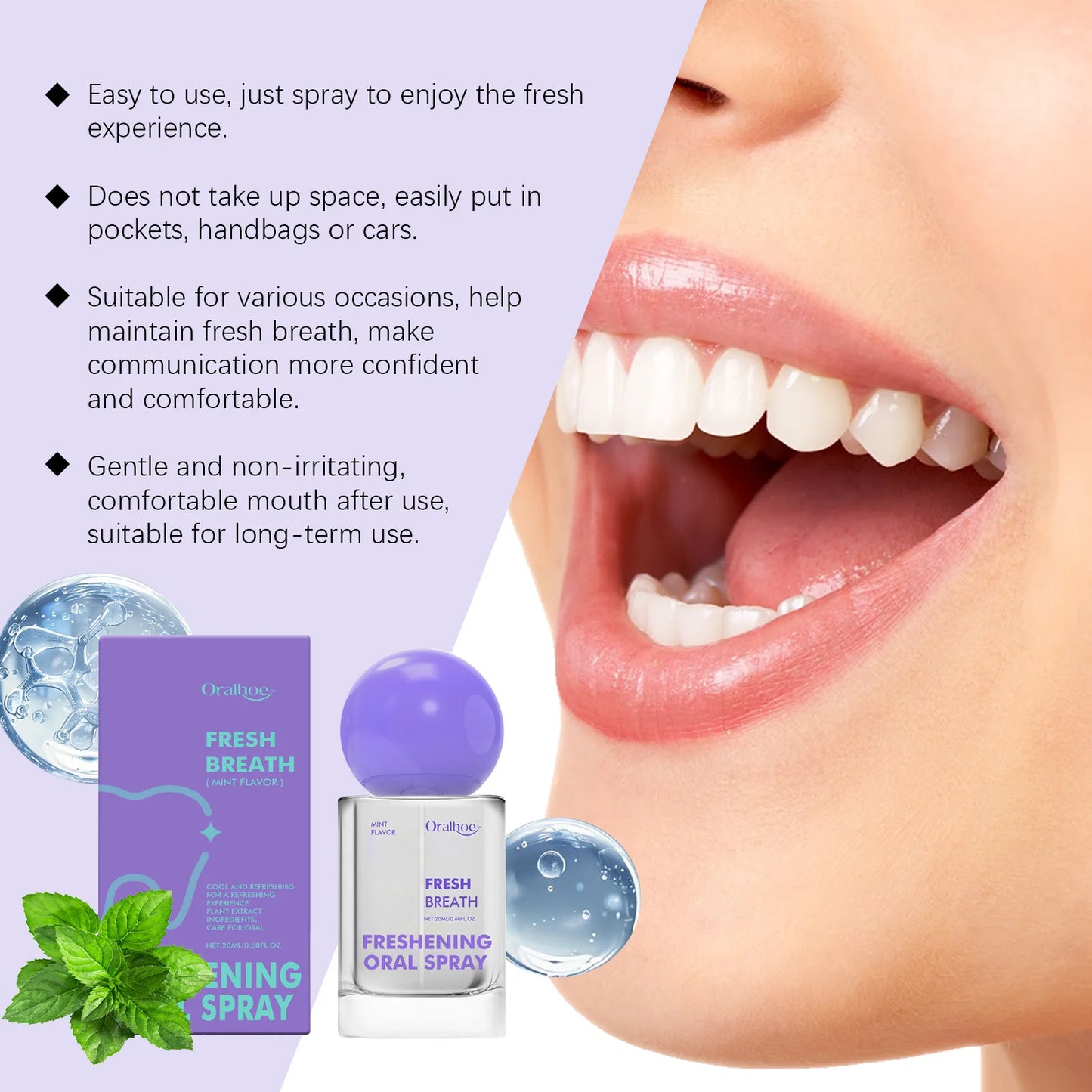 Mint Oral Fresh Spray | Fresh Breath & Mouth Moisture 20ml
