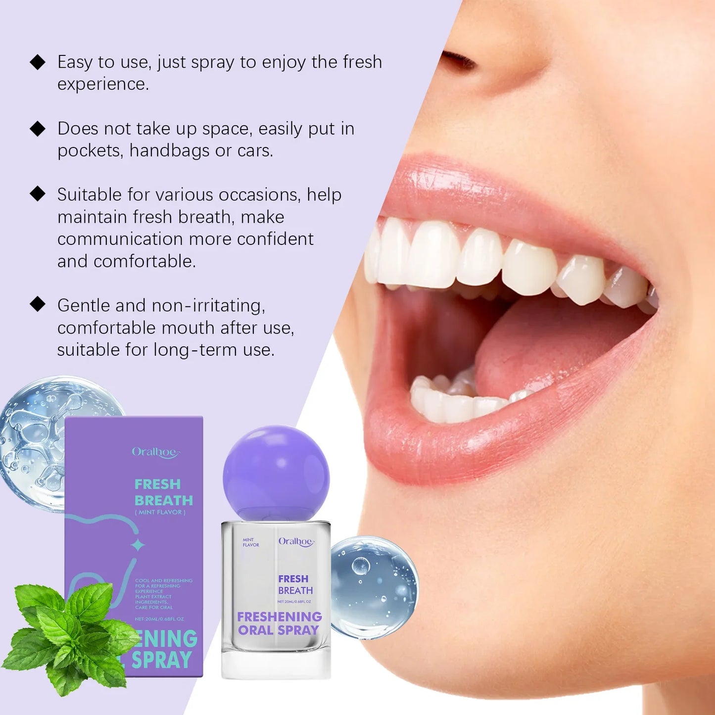 Mint Oral Fresh Spray – Freshen Breath & Soothe Dry Mouth 20ml