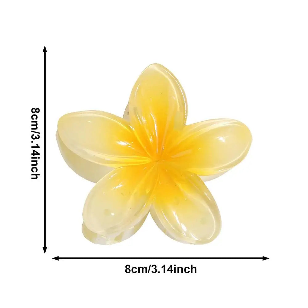 Hawaiian Flower Claw Clip – Colorful Resin Hair Clip for Women
