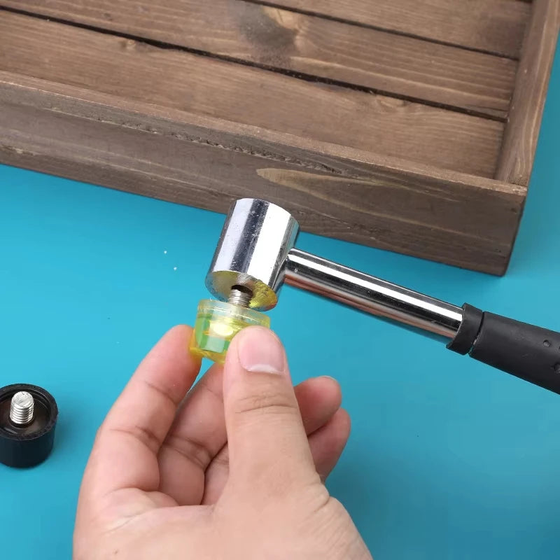 1PC 25mm Double Face Soft Tap Rubber Hammer Multifunctional Hand Tool with Hard Plastic Handle And Non-Slip Grip for Precision W Peaceful Pleasures Health and Wellness