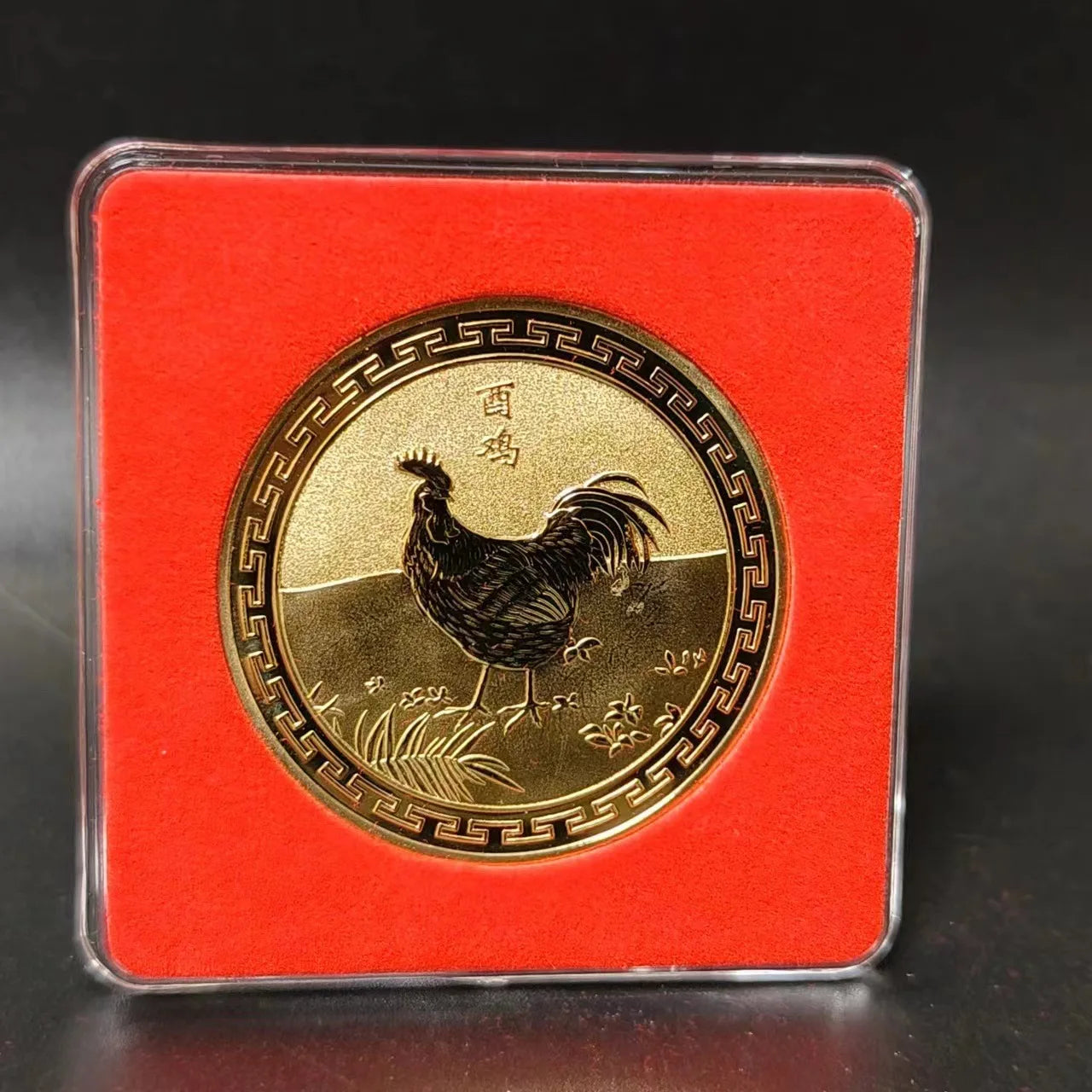 Twelve Zodiac Commemorative Medals Golden Coins Dragon Tiger Rabbit Pig Dog Chicken Monkey Sheep Snake Horse Gifts Peaceful Pleasures Health and Wellness Chicken package3
