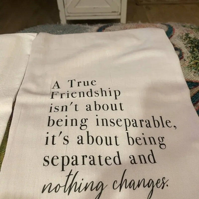 True Friendship Tea Towel | Housewarming & Hostess Gift Kitchen Tea Towel Peaceful Pleasures Health and Wellness