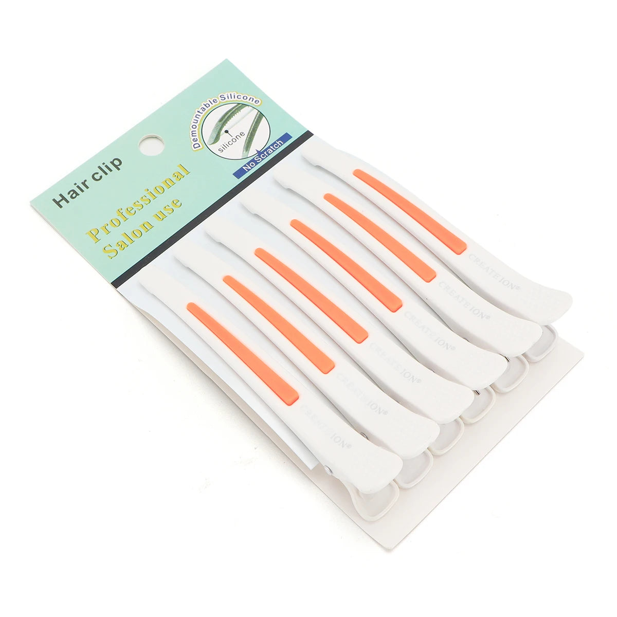 6pcs Hairdressing Traceless Hair Clips Makeup Seamless Clip Barber Haircutting Fixed Tools Salon Styling Hair Barrettes Supplies Peaceful Pleasures Health and Wellness white-orange