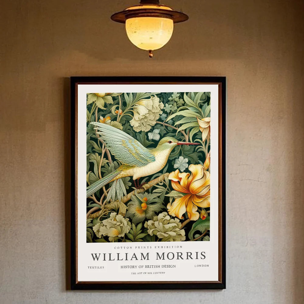William Morris Animals & Flowers Wall Poster | HD PVC Art Decorative Wall Poster Peaceful Pleasures Health and Wellness