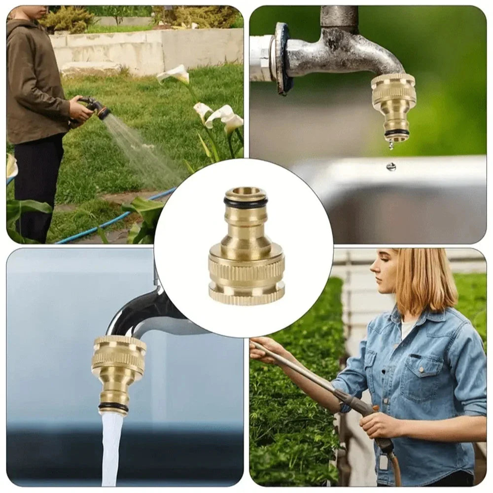 Brass Threaded Pipe Fitting 3/4" & 1/2" Garden Water Connector